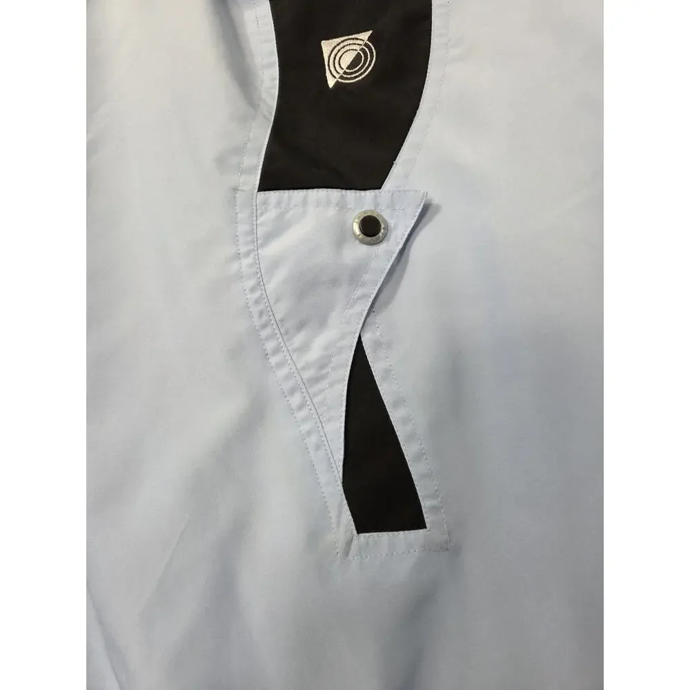 Jamie Sadock Light Blue Full Zip Boxy Sporty Short Golf Jacket, Petite Meidum